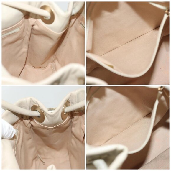 CHANEL Camelia Shoulder Bag Leather Beige Gold CC Auth 137317 - Picture 15 of 16